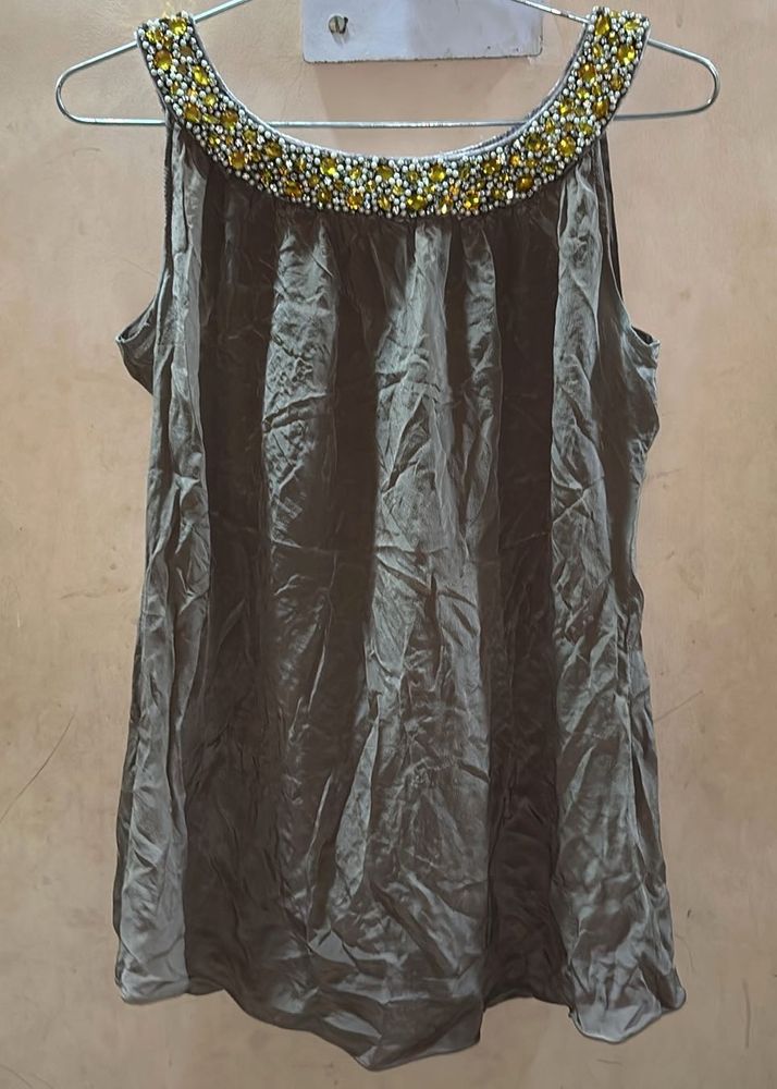 Beaded Sleeveless Top