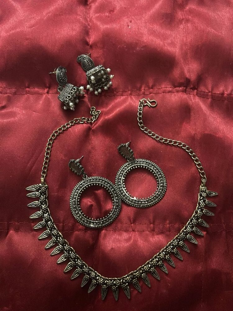 Oxidized Silver Jewelry Set