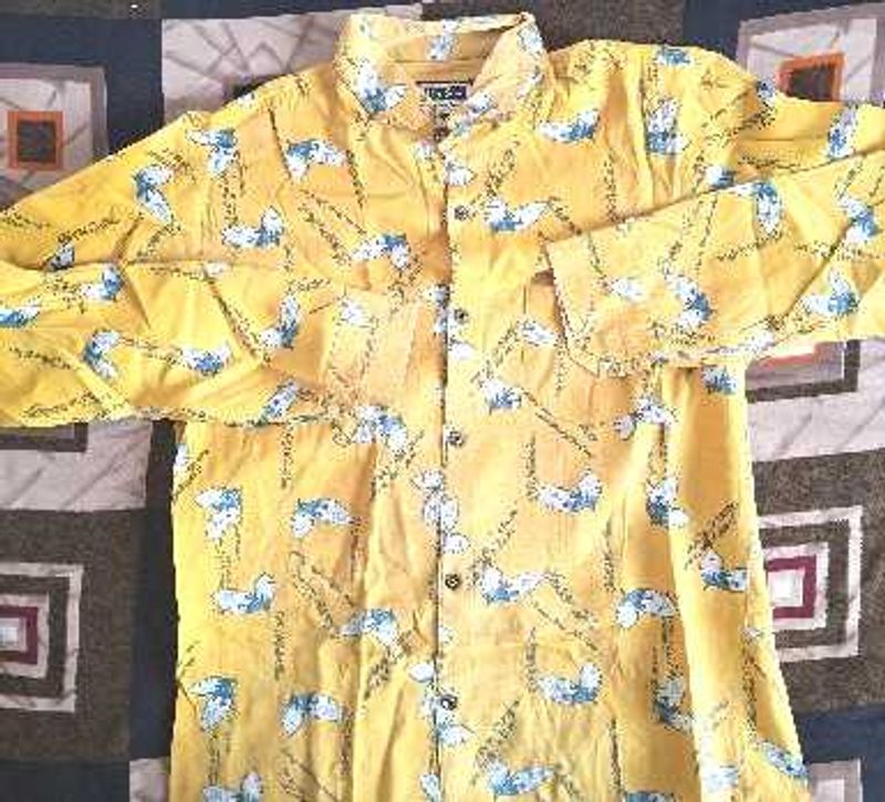 Patterned Yellow Shirt