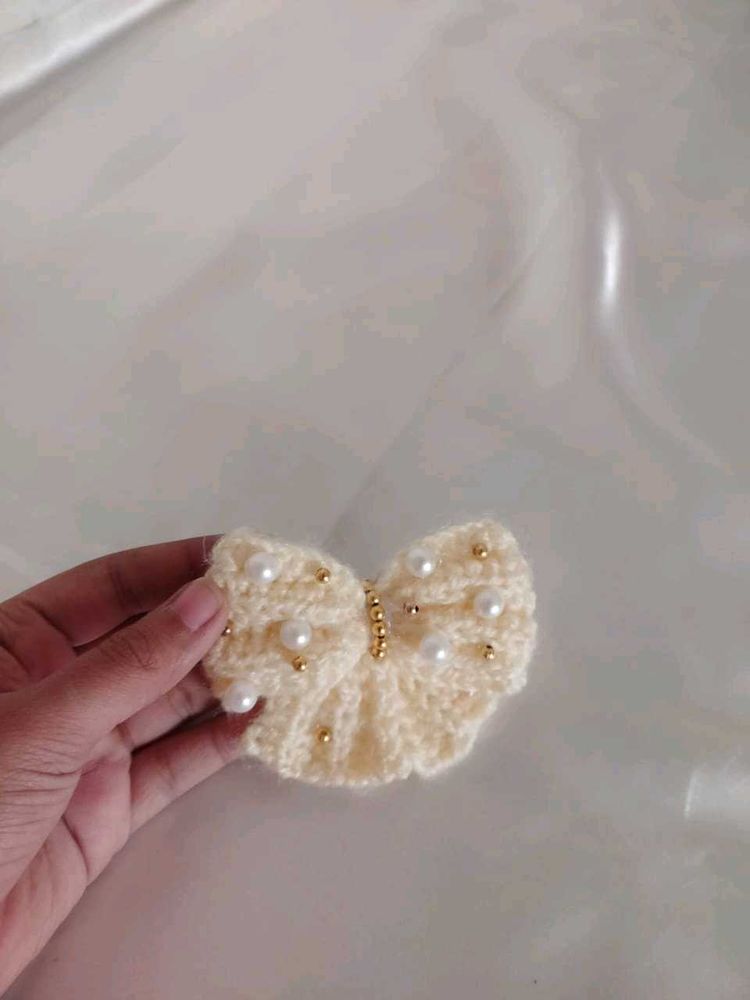 Crochet Bow Hair Clip