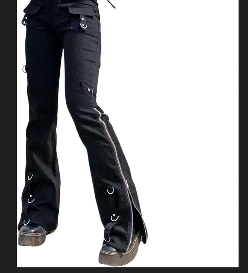Gothic y2k grunge Punk bootcut Pants