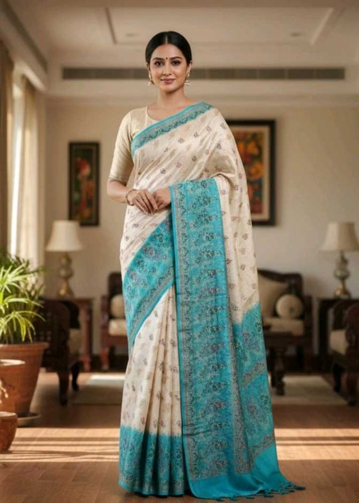 Beautiful Woven Pure Tussar Silk Saree