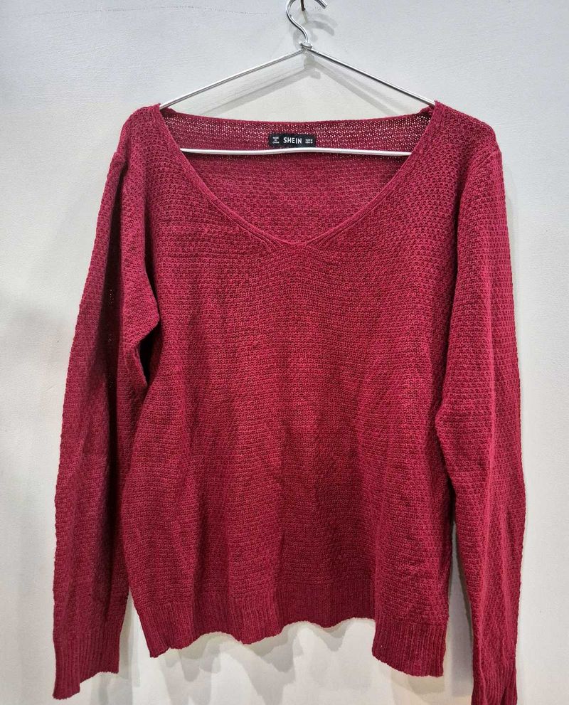 Burgundy Knit Sweater