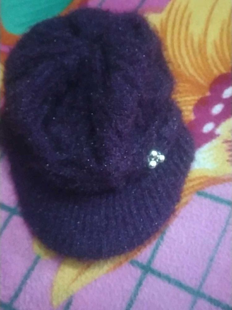 Stylish Purple Knit Hat