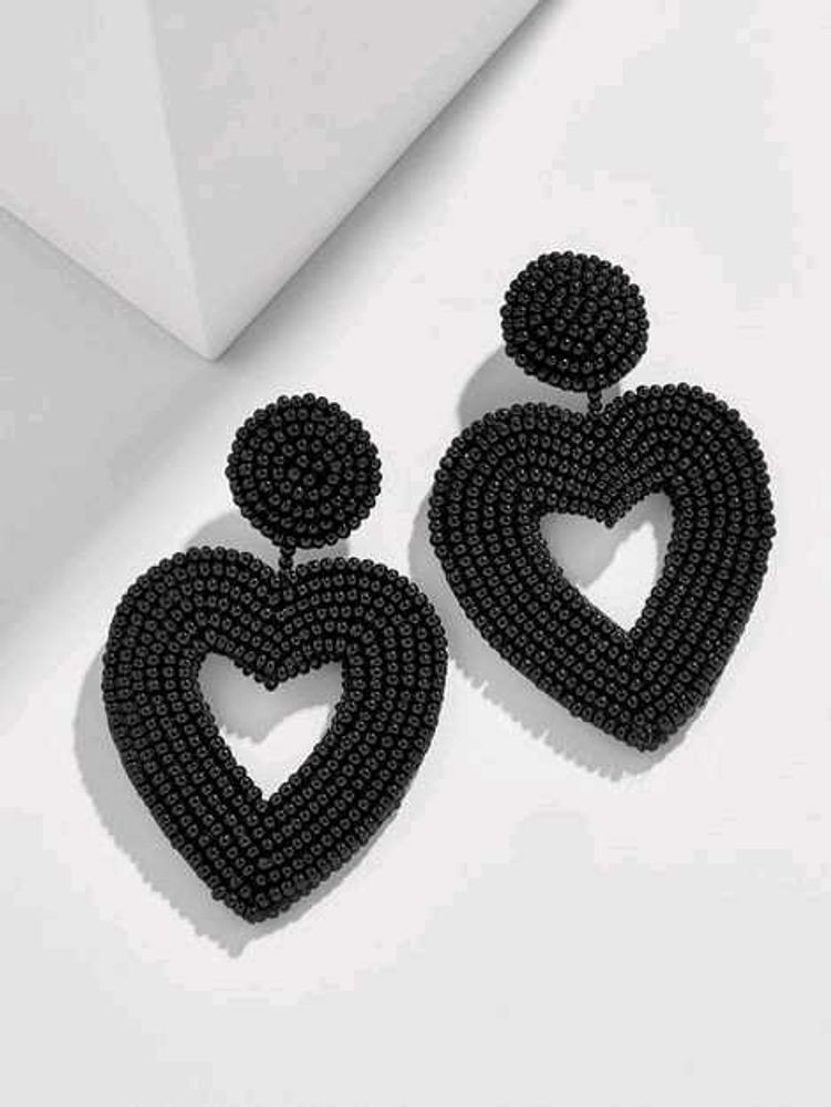 Black Bead Earrings 🖤✨