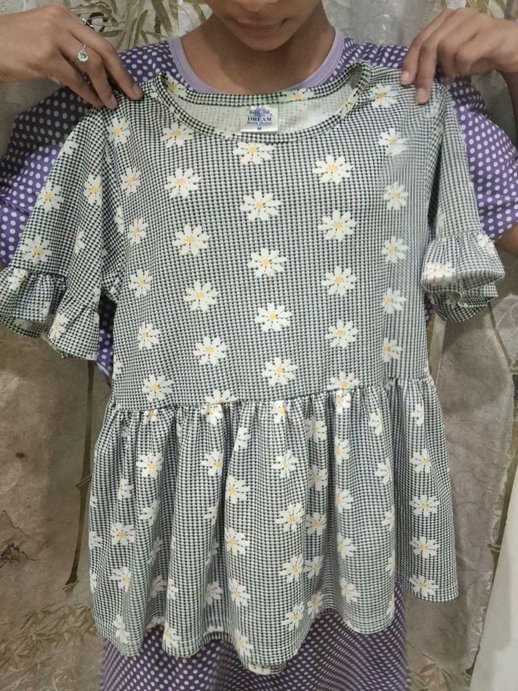 Cute Girls&#39; Floral Top