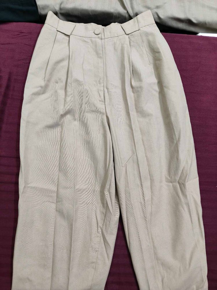 Nude Coloured Straight Pants