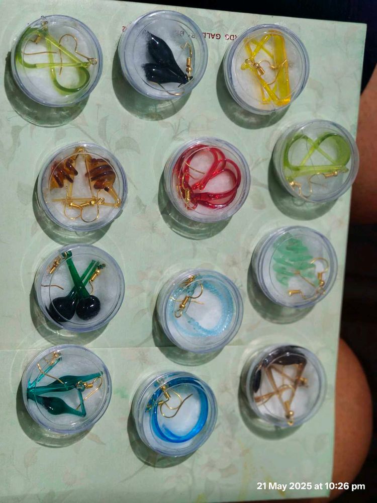 Brand New Unused Unique Glass Earrings