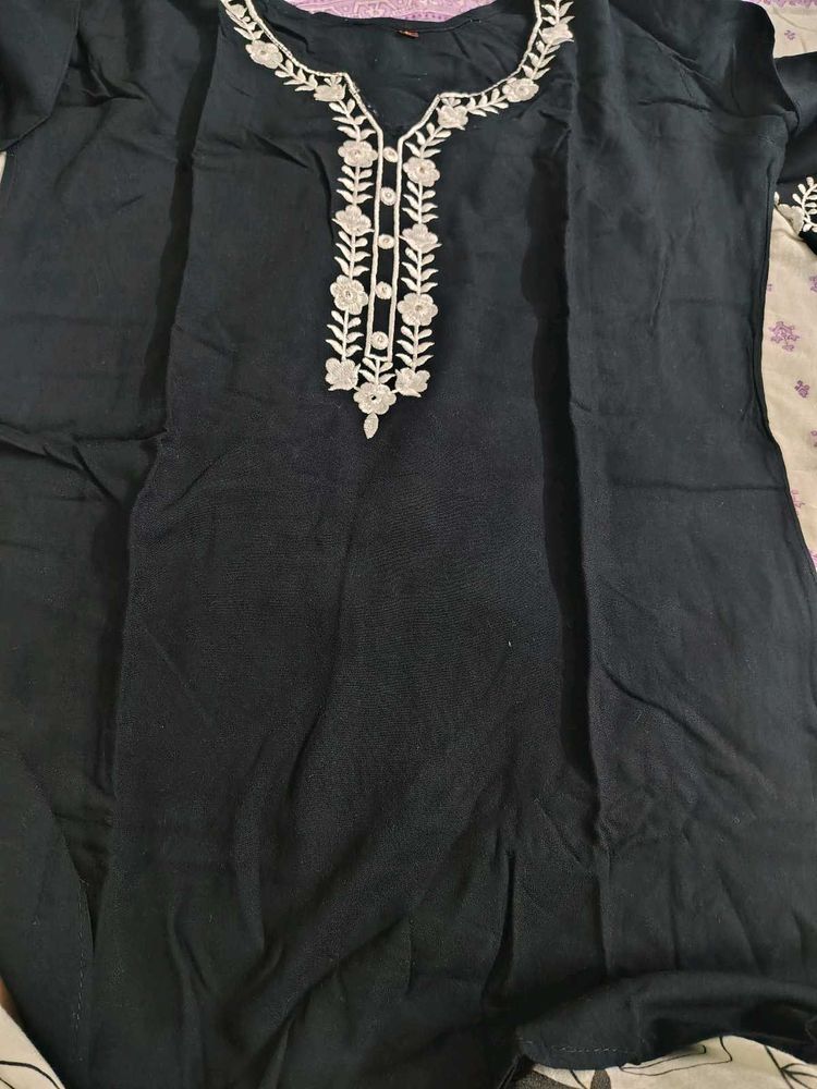 Elegant Embroidered  black Kurta