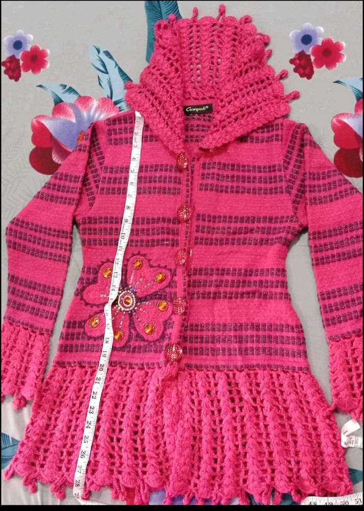 Pink Knitted Cardigan