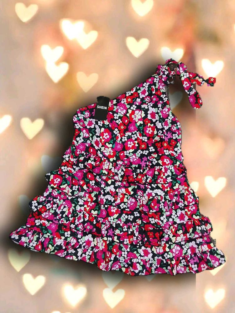 Multicolor Floral Ruffle Mini Dress | Layered Soft