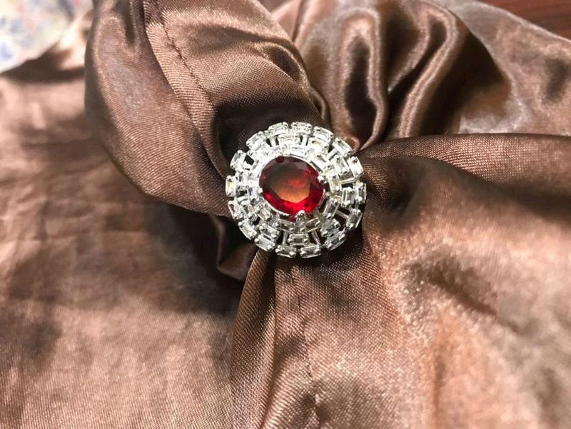 RED AD COCKTAIL RING