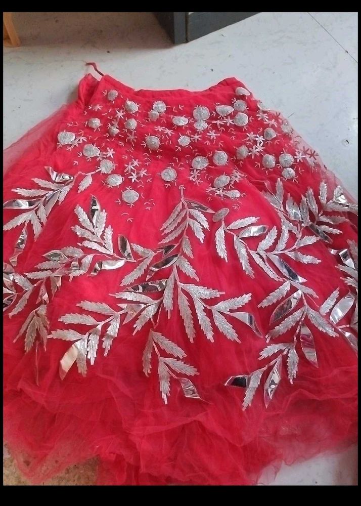 Red Crop top Lehnga