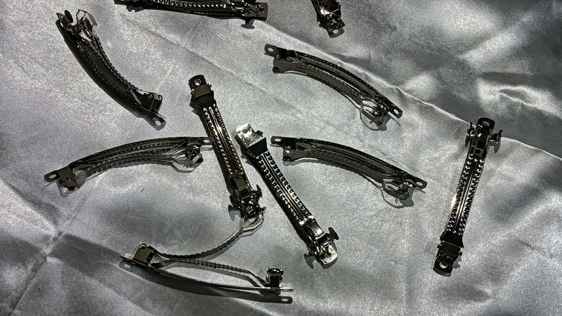 Silver Hair Clips - Lot of 10