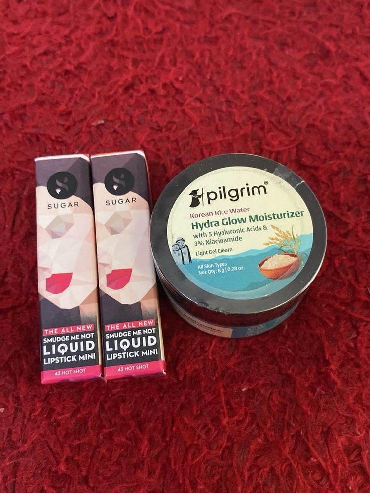 SUGAR Lipstick &amp; Pilgrim Moisturizer