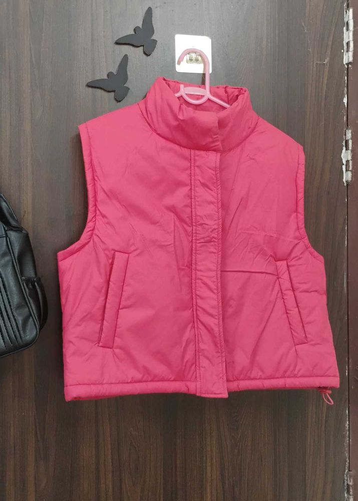 Pink Sleeveless Padded Jacket