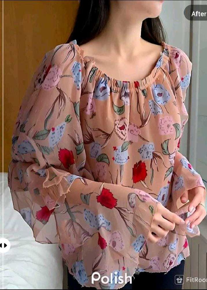 New With Tag Floral Korean Off shoulder Top
