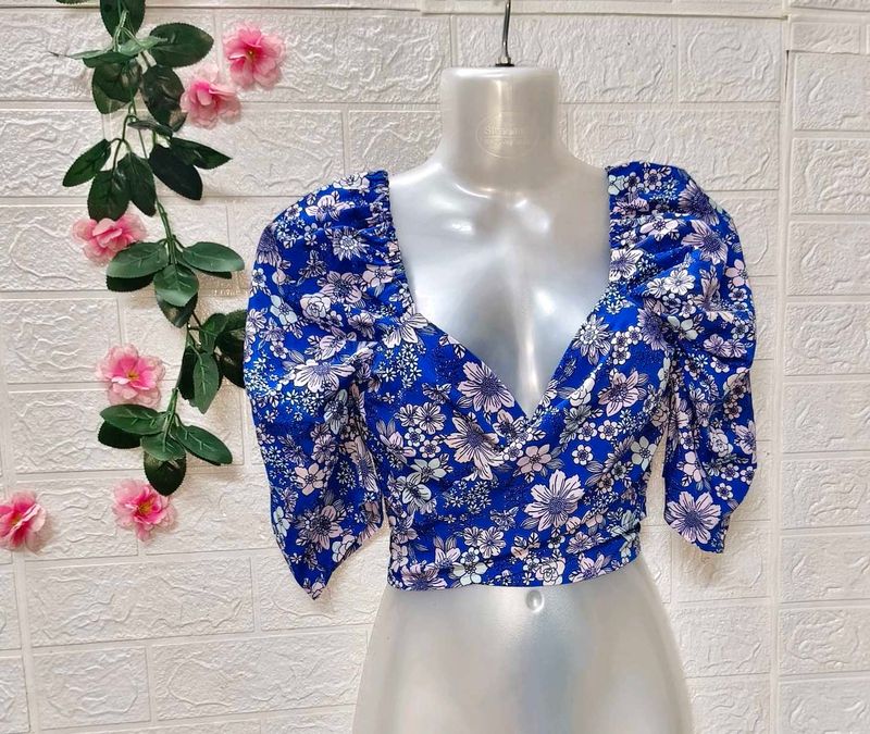Size ES/S 🎁Buy 2 Get 1 Free 🎁 Floral Puff Sleeve