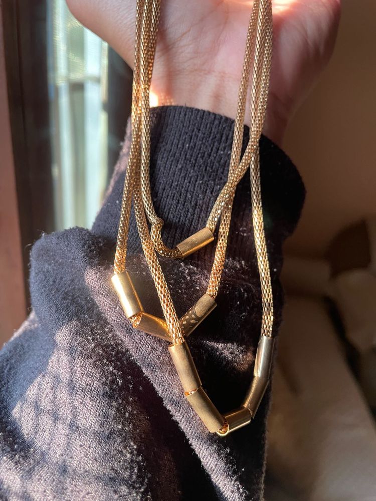 Gold Tone Layered Necklace