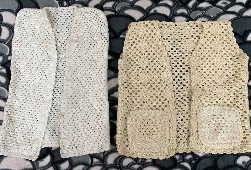 Combo Of Unisex Handmade Crochet Jackets For Kids