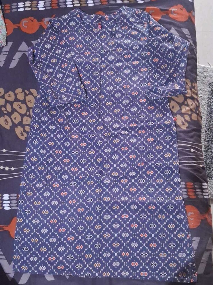 Blue Diamond Patterned Kurti