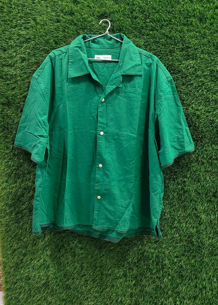 Green Zara Short Sleeve Shirt (Women's)
