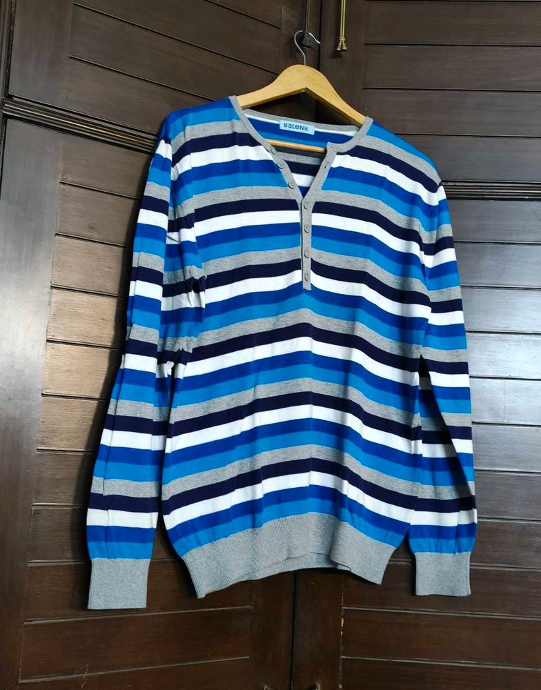 Baleno Men Striped Cotton Knit Sweater