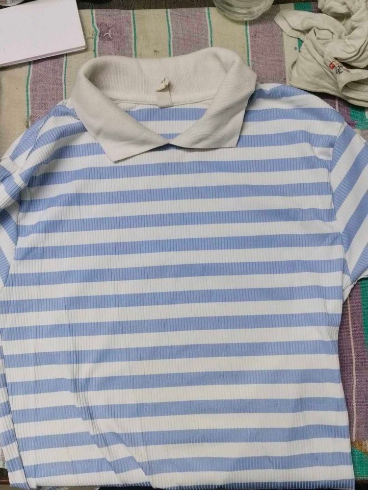 Striped Polo Top