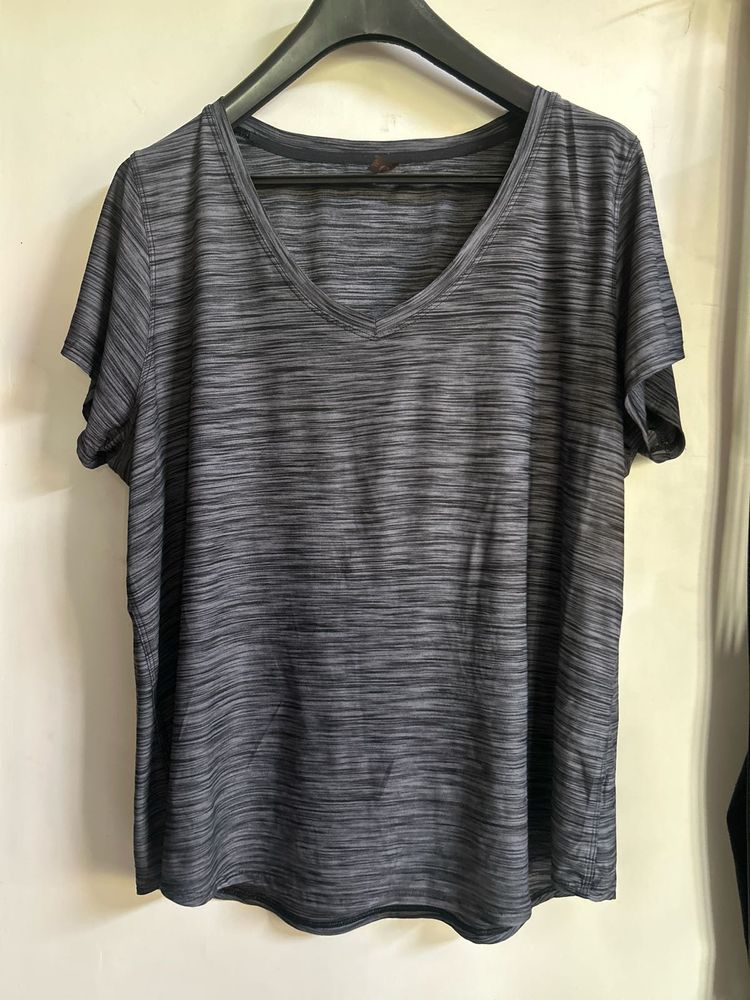 Gray Striped Tee