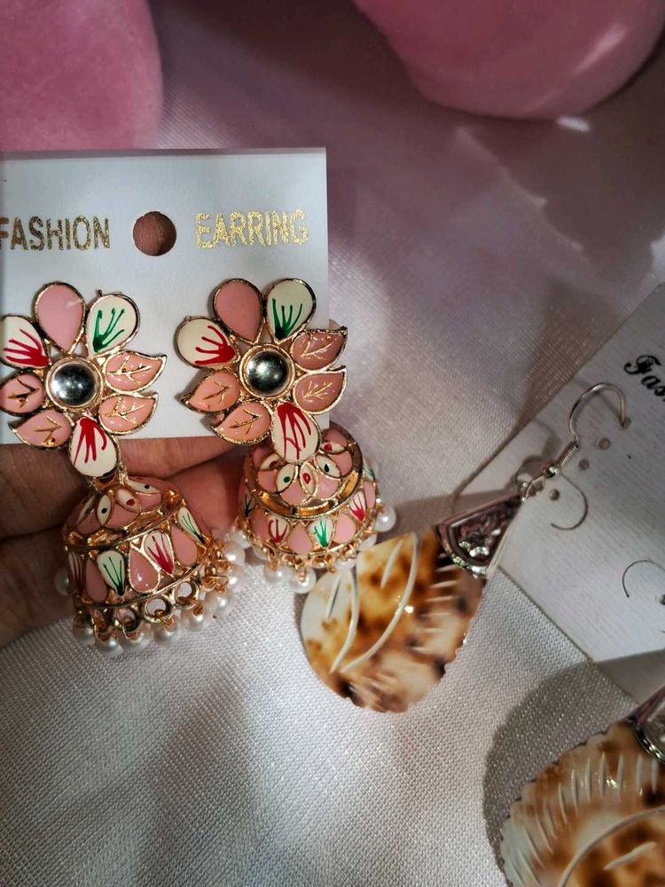 Floral Jhumka Earrings (one pair free)