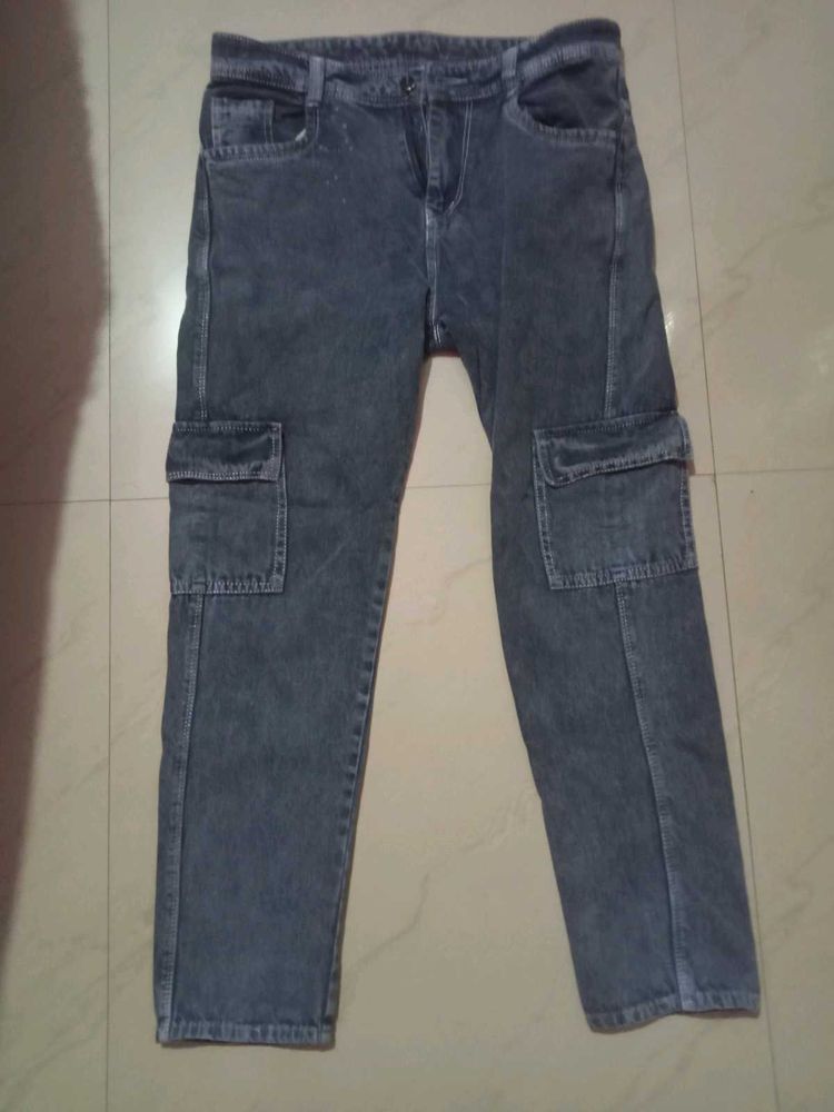 Slim Fit Cargo Jeans For Men