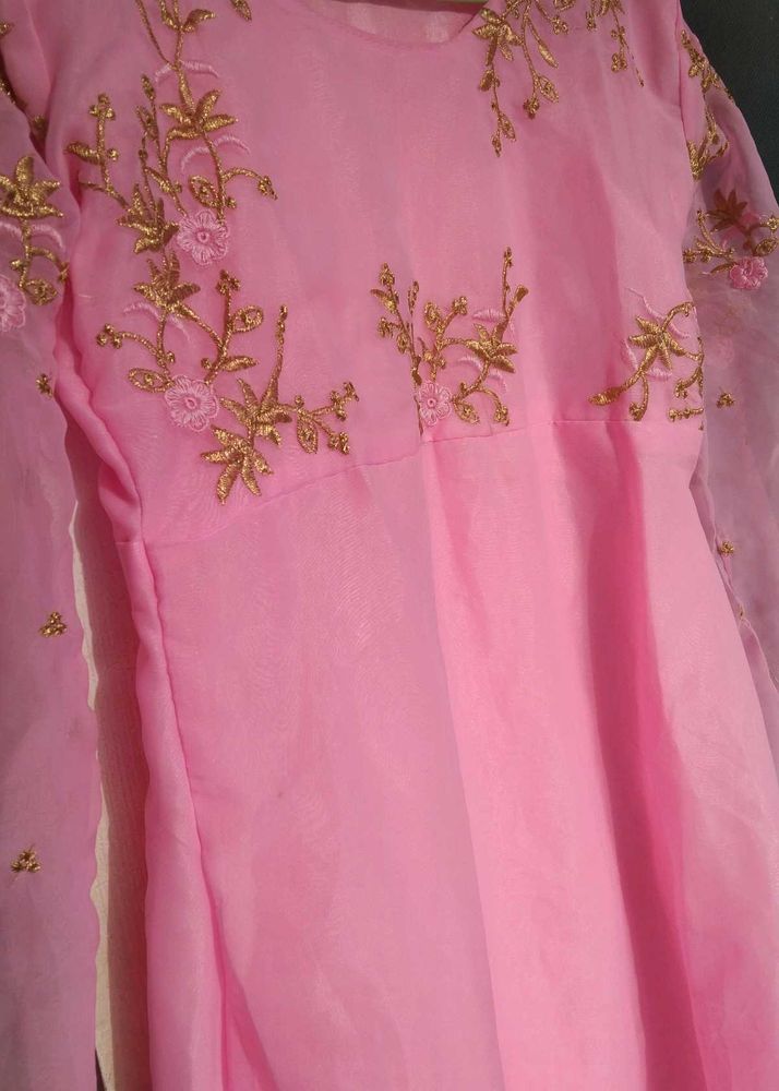 Elegant Pink Kurta with Embroidery