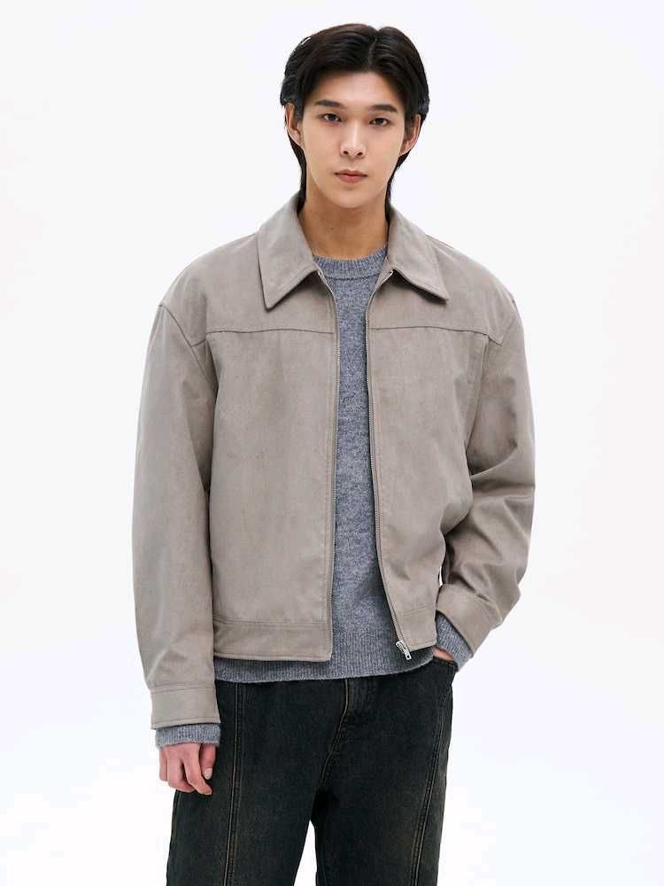 Dark Beige Bomber Vintage Viral Jacket