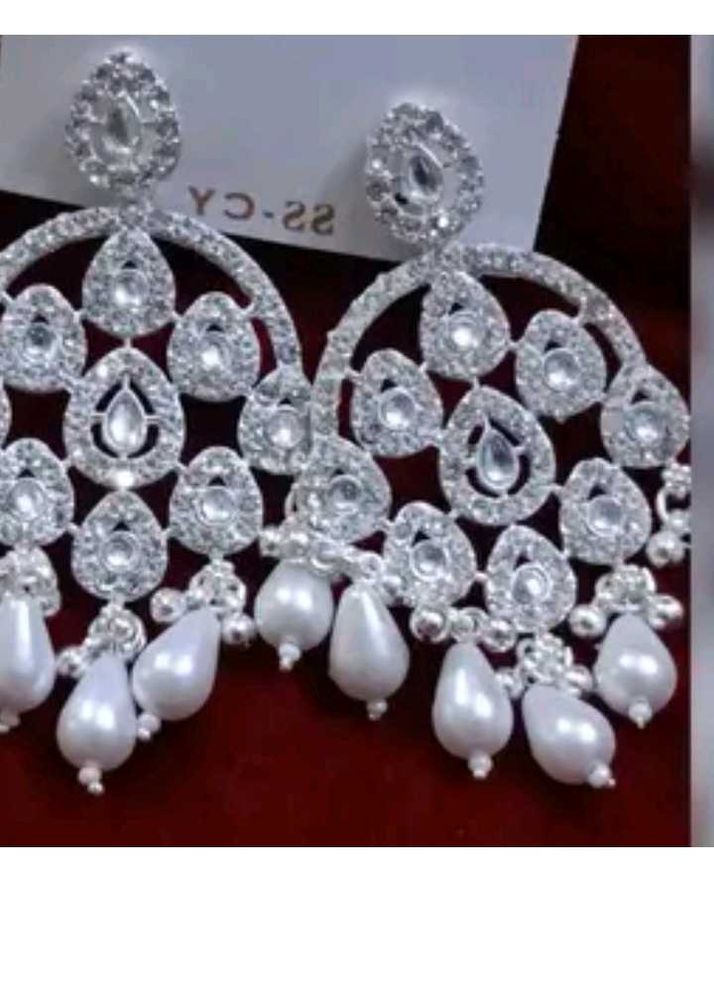 Stunning Silver Tone Dangle Earrings