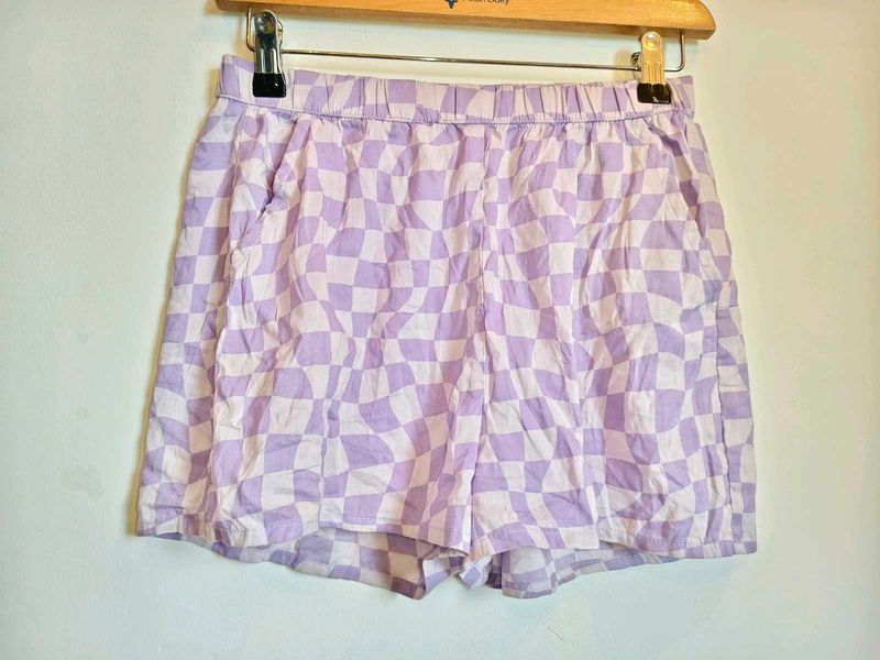 Lilac Checkerboard Shorts