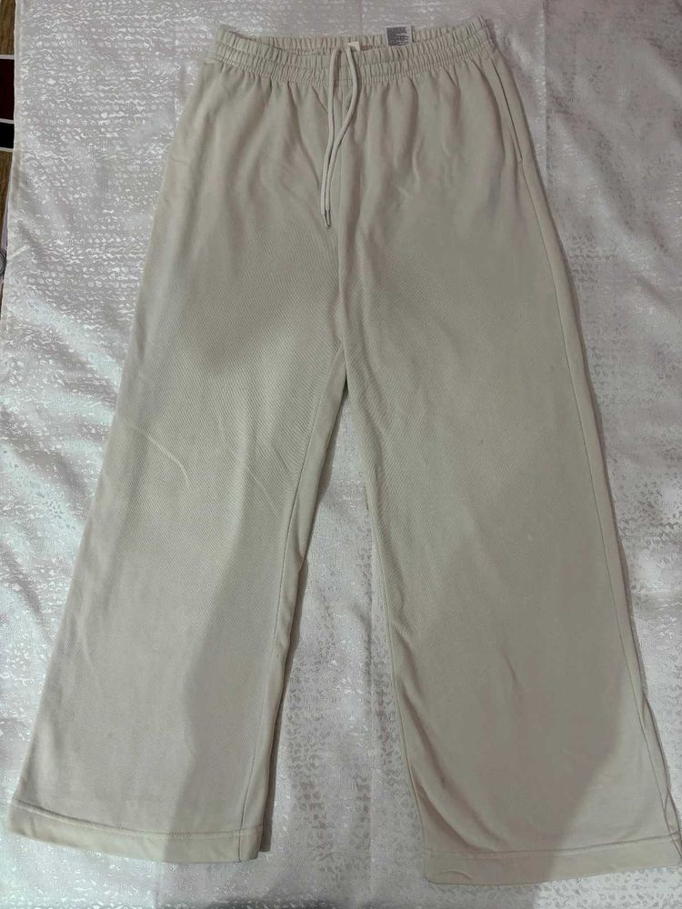 Beige Wide Leg Pants