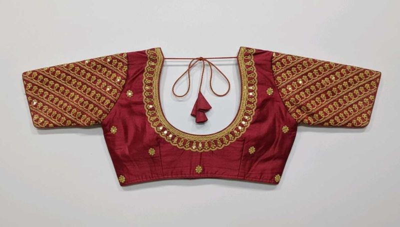 Maroon Embroidered Blouse