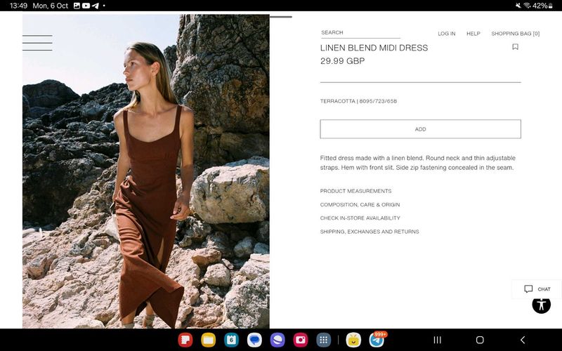 LINEN BLEND MIDI DRESS