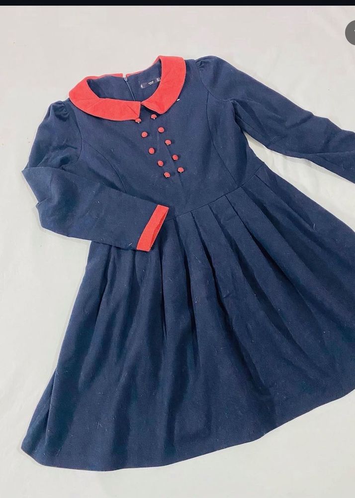 Vintage-Inspired Navy &amp; Red Dress