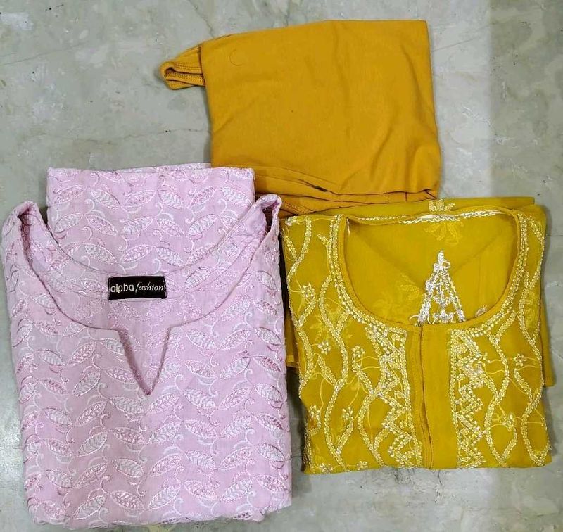 chikan kurti combo 😍🔥chikankari embroidery