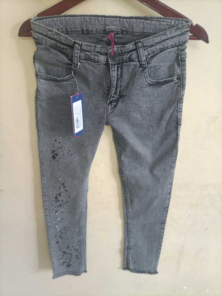 Grey Acid Wash Jeans