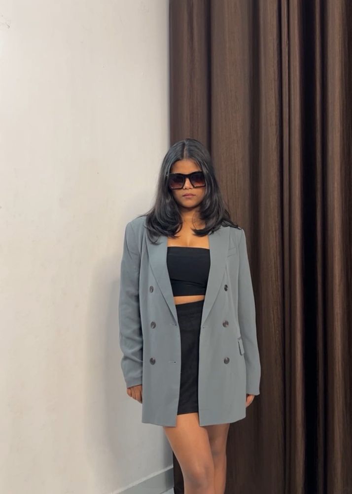 Classic Grey Blazer Oversized
