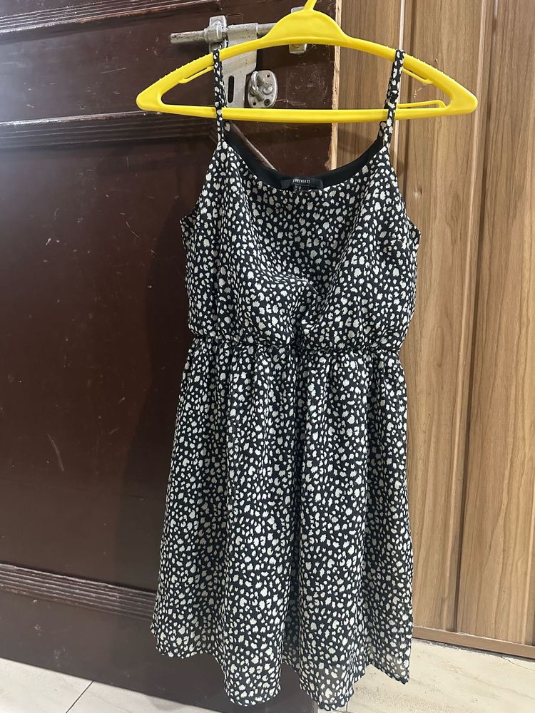 Black &amp; White Print Dress