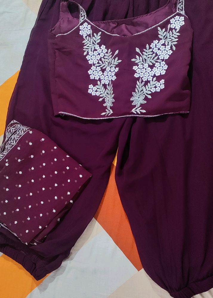 Palojo With Crop Top And Dupatta