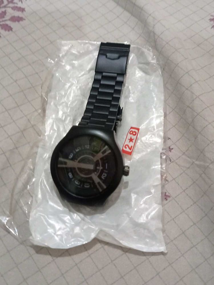 Black Metal Band Watch