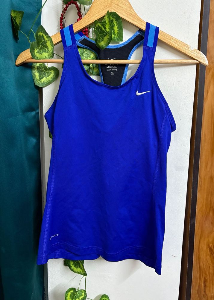 Nike Blue Athletic Tank Top With Bra