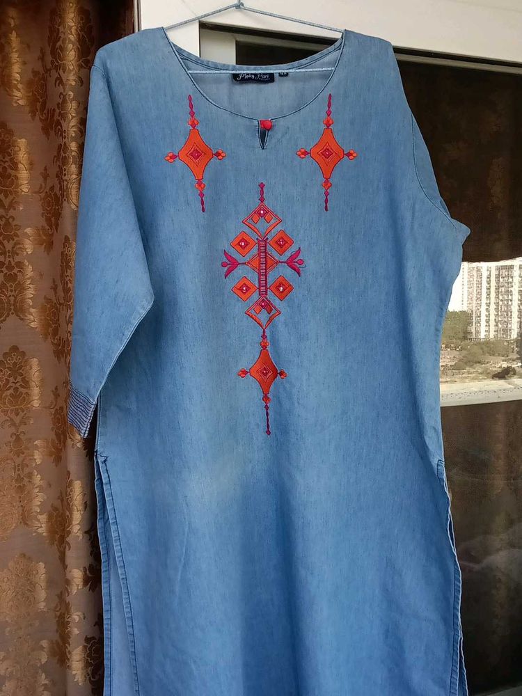 Denim Kurta In Good Condition  .