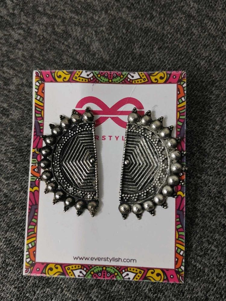A combo of Silver Oxidized Earrings.