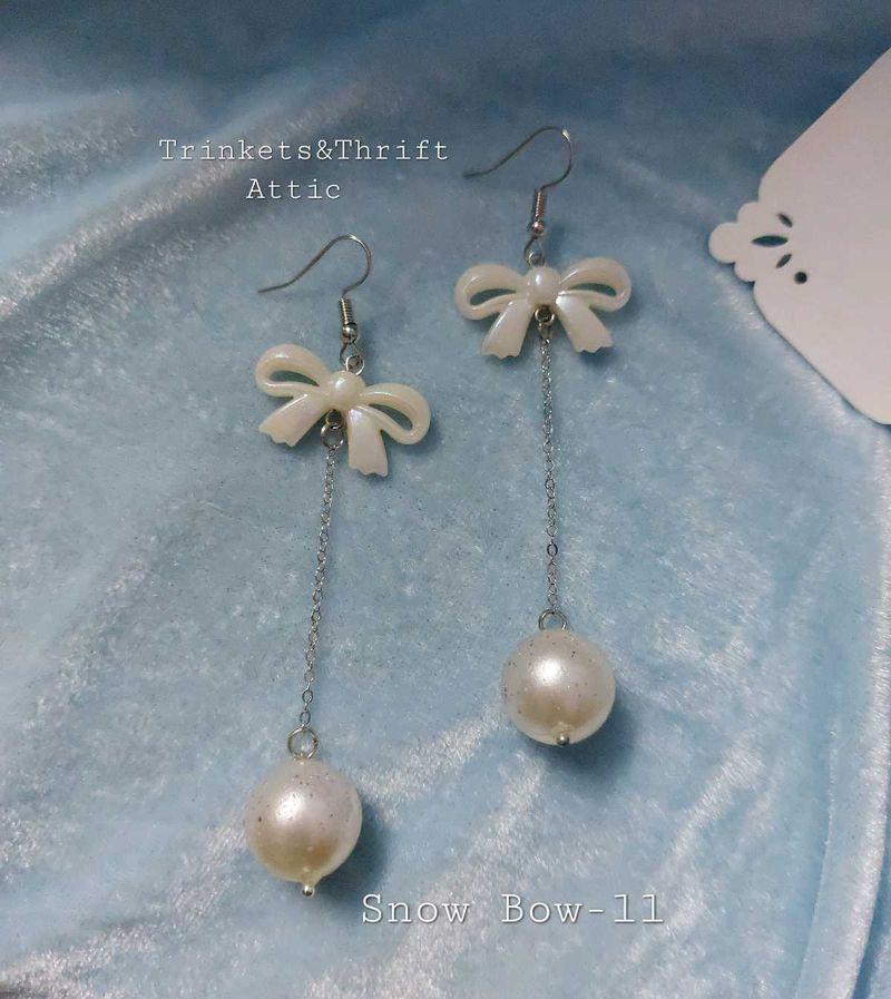 Bow Pearl Drop Earrings