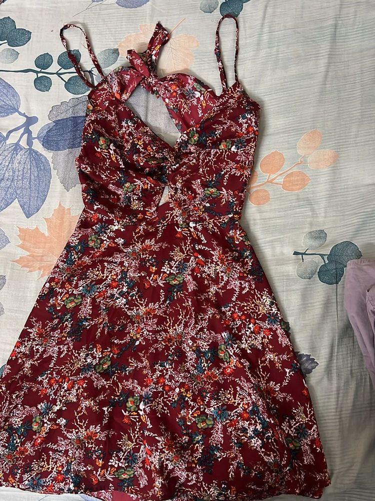 Floral Cutout Mini Dress